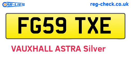 FG59TXE are the vehicle registration plates.