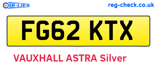 FG62KTX are the vehicle registration plates.