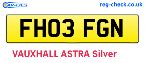 FH03FGN are the vehicle registration plates.