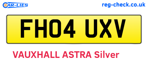 FH04UXV are the vehicle registration plates.