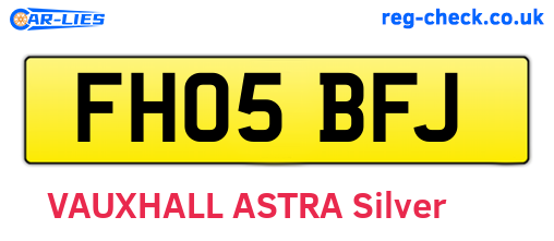 FH05BFJ are the vehicle registration plates.