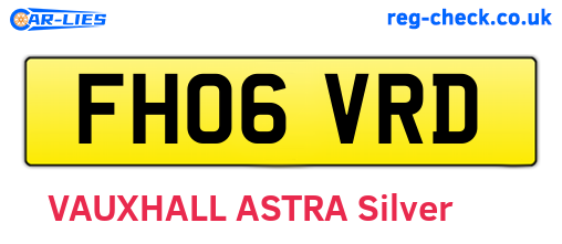 FH06VRD are the vehicle registration plates.