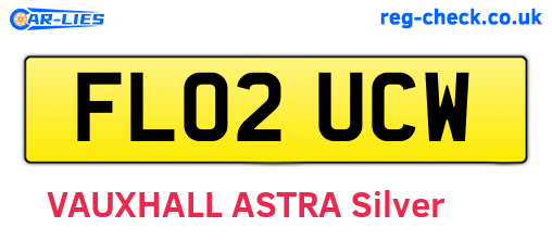 FL02UCW are the vehicle registration plates.