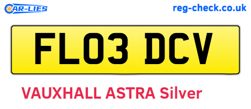FL03DCV are the vehicle registration plates.