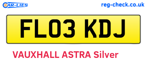 FL03KDJ are the vehicle registration plates.