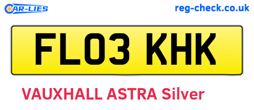 FL03KHK are the vehicle registration plates.