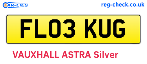 FL03KUG are the vehicle registration plates.