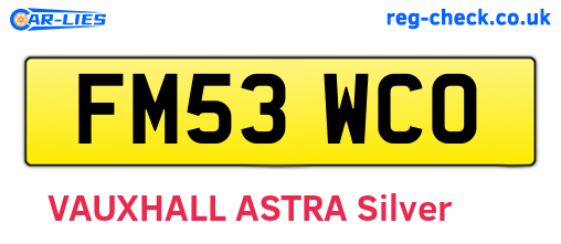 FM53WCO are the vehicle registration plates.