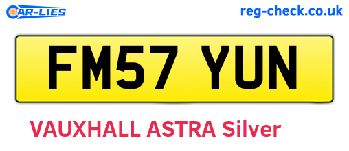 FM57YUN are the vehicle registration plates.