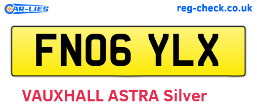 FN06YLX are the vehicle registration plates.