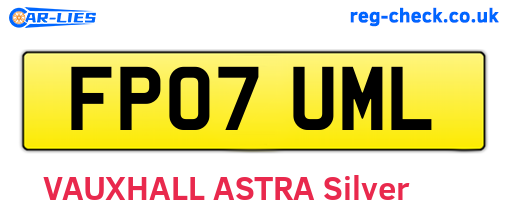 FP07UML are the vehicle registration plates.