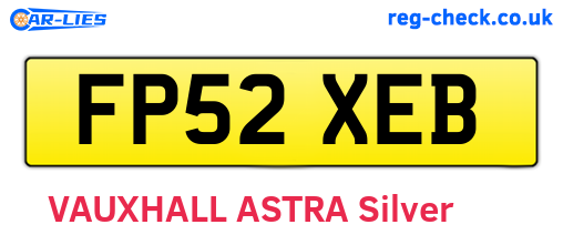 FP52XEB are the vehicle registration plates.