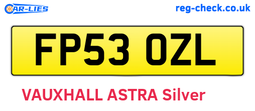 FP53OZL are the vehicle registration plates.