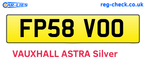 FP58VOO are the vehicle registration plates.