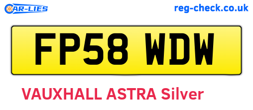 FP58WDW are the vehicle registration plates.