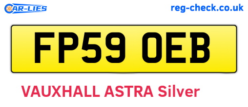 FP59OEB are the vehicle registration plates.