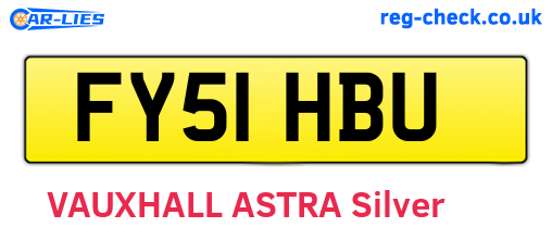 FY51HBU are the vehicle registration plates.