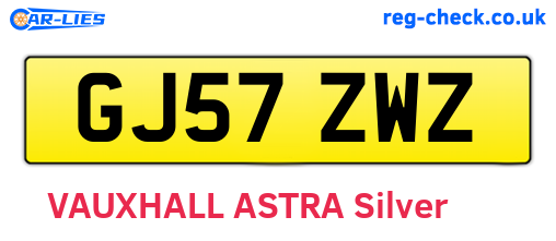 GJ57ZWZ are the vehicle registration plates.