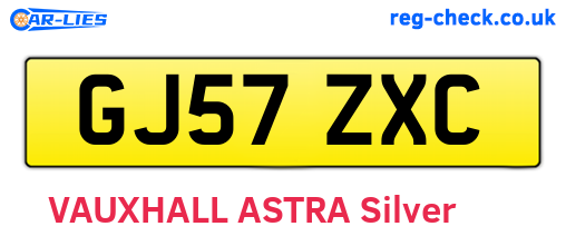 GJ57ZXC are the vehicle registration plates.
