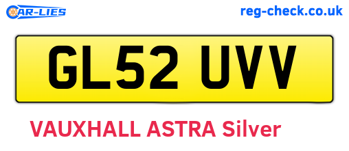 GL52UVV are the vehicle registration plates.