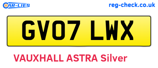 GV07LWX are the vehicle registration plates.