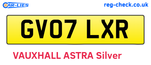 GV07LXR are the vehicle registration plates.