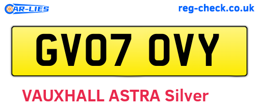 GV07OVY are the vehicle registration plates.