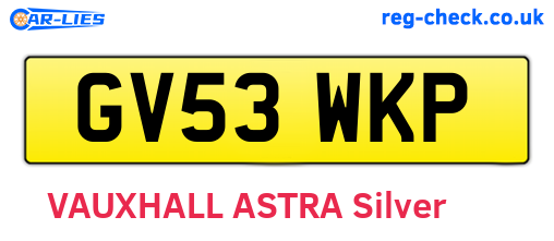 GV53WKP are the vehicle registration plates.