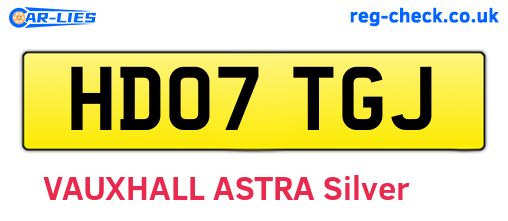 HD07TGJ are the vehicle registration plates.