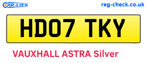 HD07TKY are the vehicle registration plates.