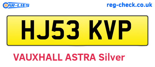 HJ53KVP are the vehicle registration plates.