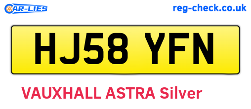 HJ58YFN are the vehicle registration plates.