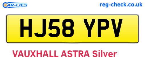 HJ58YPV are the vehicle registration plates.