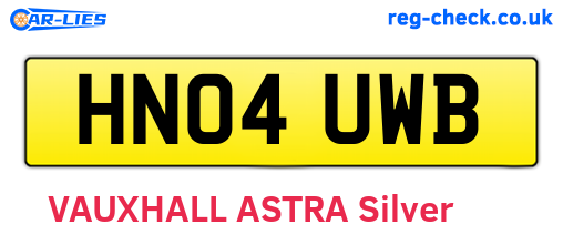 HN04UWB are the vehicle registration plates.