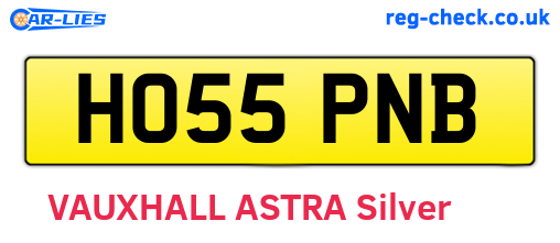 HO55PNB are the vehicle registration plates.