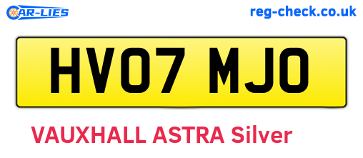 HV07MJO are the vehicle registration plates.