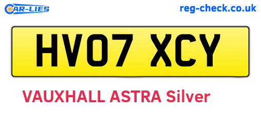 HV07XCY are the vehicle registration plates.