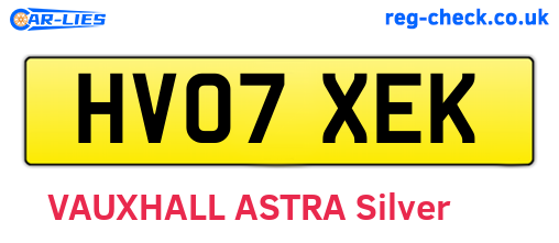 HV07XEK are the vehicle registration plates.