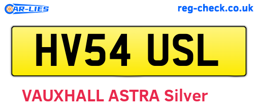 HV54USL are the vehicle registration plates.