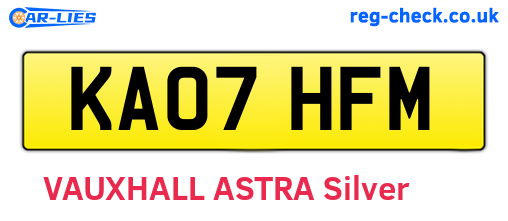 KA07HFM are the vehicle registration plates.