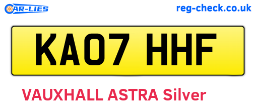 KA07HHF are the vehicle registration plates.