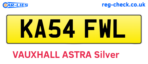 KA54FWL are the vehicle registration plates.
