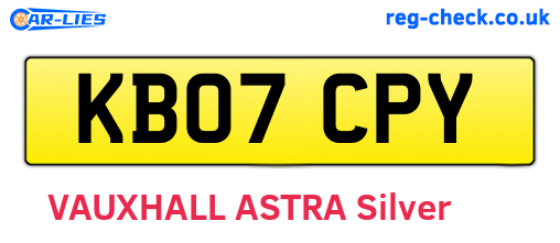 KB07CPY are the vehicle registration plates.