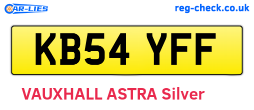 KB54YFF are the vehicle registration plates.