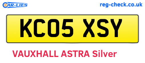 KC05XSY are the vehicle registration plates.