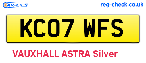 KC07WFS are the vehicle registration plates.