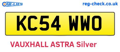 KC54WWO are the vehicle registration plates.