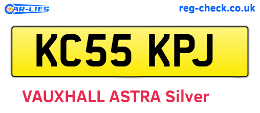 KC55KPJ are the vehicle registration plates.
