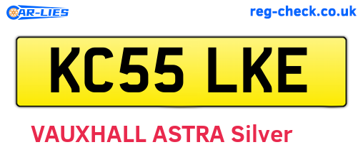 KC55LKE are the vehicle registration plates.