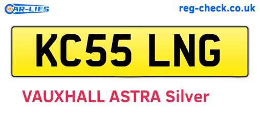 KC55LNG are the vehicle registration plates.